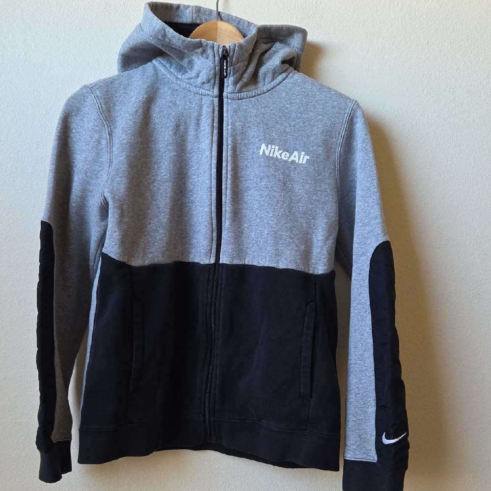 Nike Air Hoodie Colorblock Gray Black Jacket Youth XL